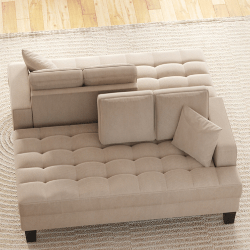 Deep Tufted Upholstered Textured Fabric 1 or 2 pieces Chaise Lounge set