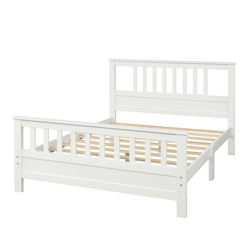 Wood Platform Bed with Headboard and Footboard
