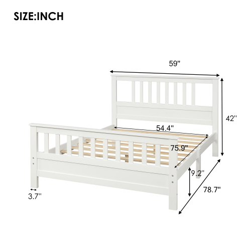 Wood Platform Bed with Headboard and Footboard