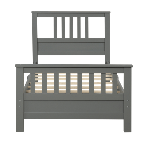 Wood Platform Bed with Headboard and Footboard