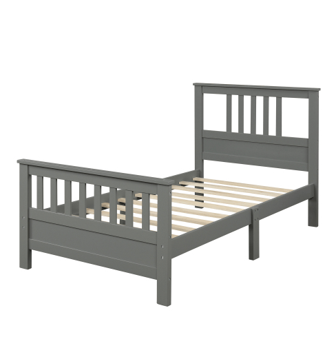 Wood Platform Bed with Headboard and Footboard