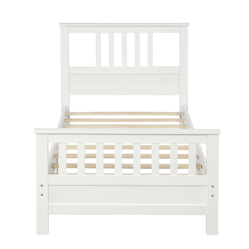 Wood Platform Bed with Headboard and Footboard