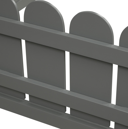 Twin Size Wood Bed House Bed Frame with Fence, for Kids