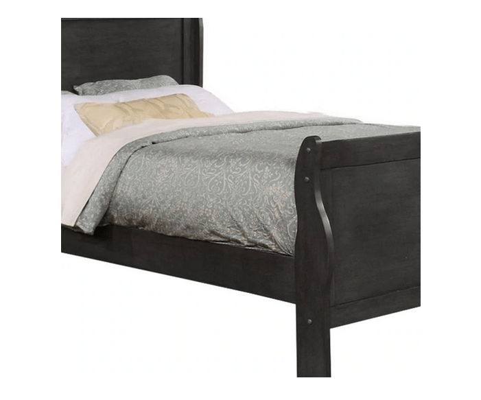 Wooden Sleigh Bed with Panel Legs