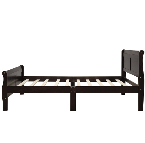 Wood Sleigh Bed with Headboard/Footboard/Wood Slat Support