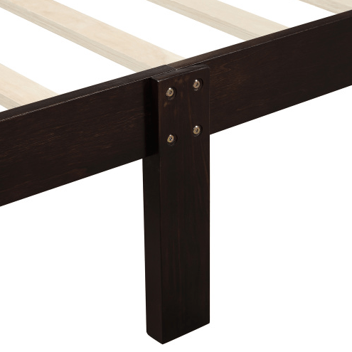 Wood Sleigh Bed with Headboard/Footboard/Wood Slat Support