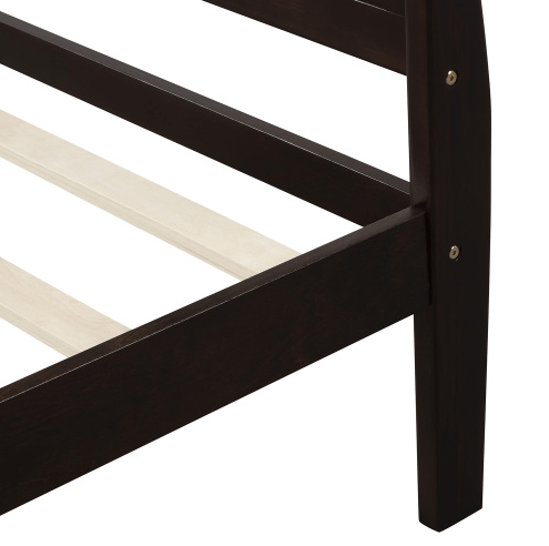Wood Sleigh Bed with Headboard/Footboard/Wood Slat Support