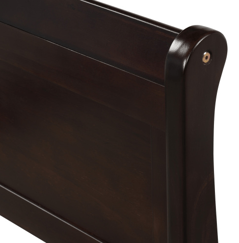 Wood Sleigh Bed with Headboard/Footboard/Wood Slat Support