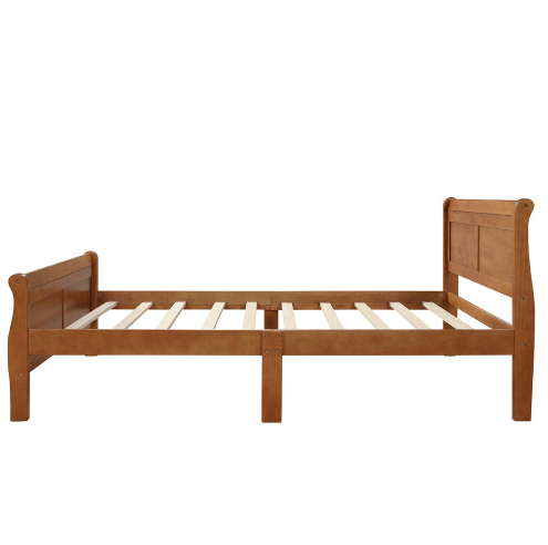 Wood Sleigh Bed with Headboard/Footboard/Wood Slat Support