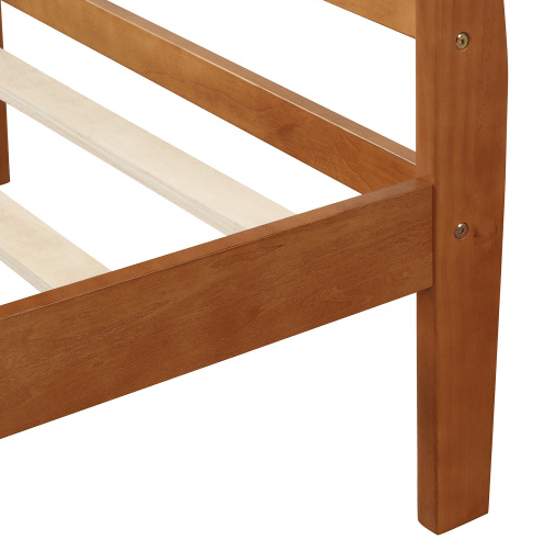 Wood Sleigh Bed with Headboard/Footboard/Wood Slat Support