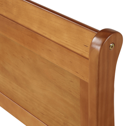 Wood Sleigh Bed with Headboard/Footboard/Wood Slat Support