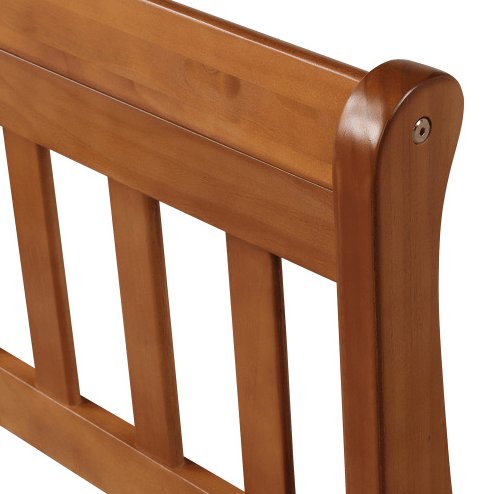 Wood Sleigh Bed with Headboard/Footboard/Wood Slat Support