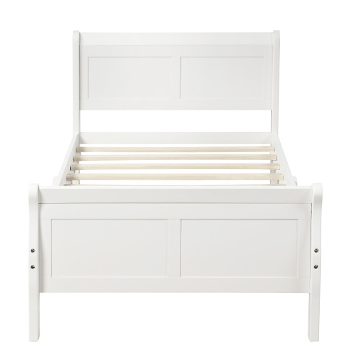 Wood Sleigh Bed with Headboard/Footboard/Wood Slat Support