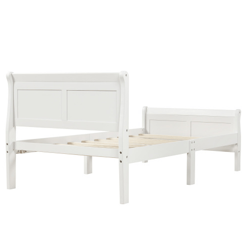 Wood Sleigh Bed with Headboard/Footboard/Wood Slat Support