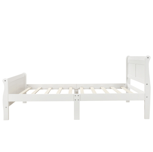 Wood Sleigh Bed with Headboard/Footboard/Wood Slat Support