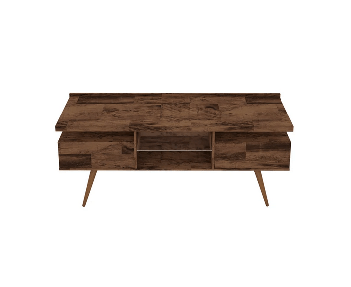 63 Inch Wooden Entertainment TV Media Stand with 4 Open Compartments