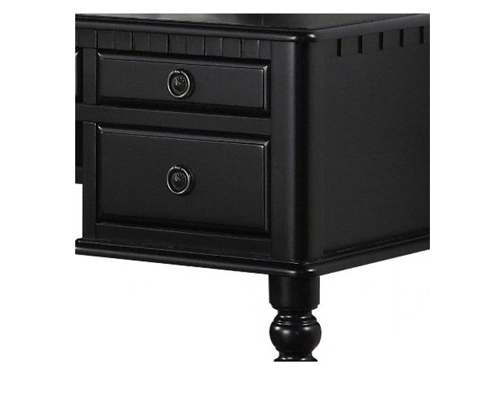 Commodious Vanity Set Featuring Stool And Mirror Black