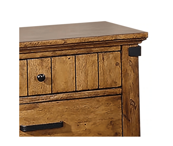 Wooden Nightstand with 3 Drawers