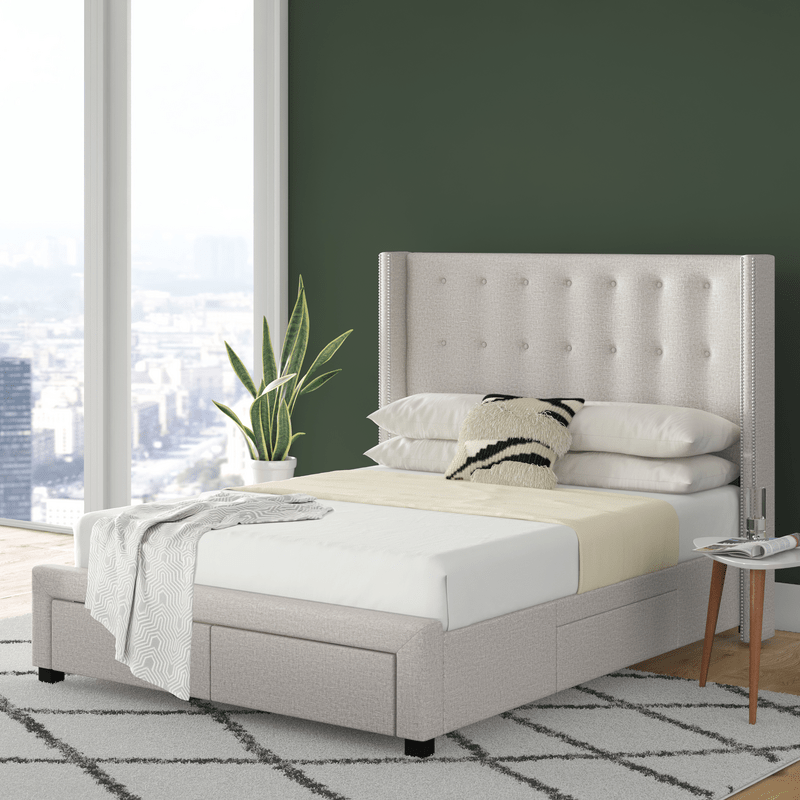 Aadya Tufted Upholstered Storage Standard Bed