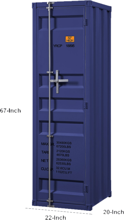 Saphira Industrial Metal Wardrobe Armoire