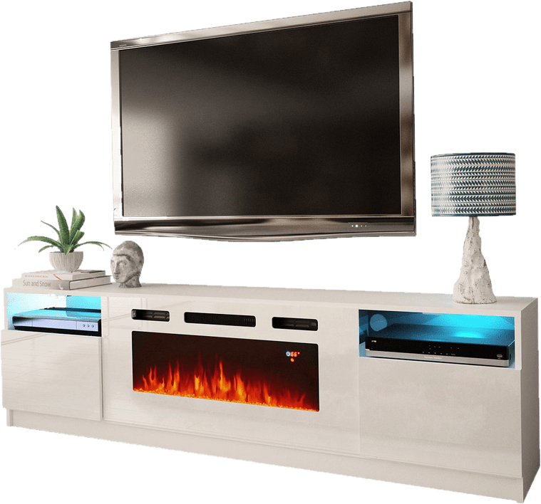Delaine TV Stand for TVs up to 88" with Electric Fireplace Included