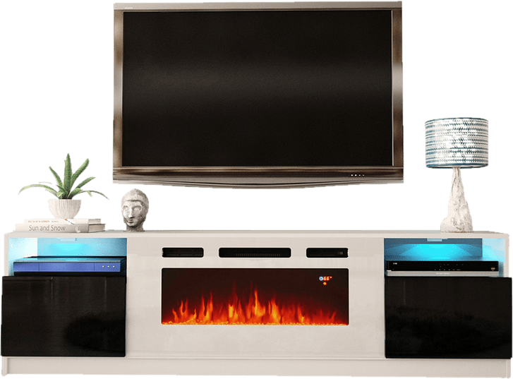 Delaine TV Stand for TVs up to 88" with Electric Fireplace Included