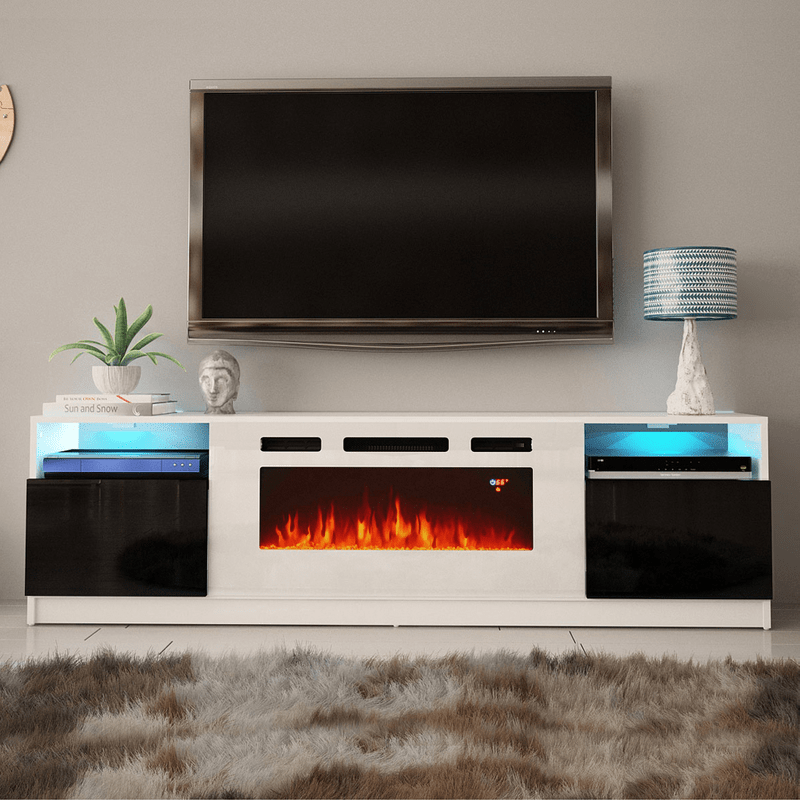 Delaine TV Stand for TVs up to 88" with Electric Fireplace Included