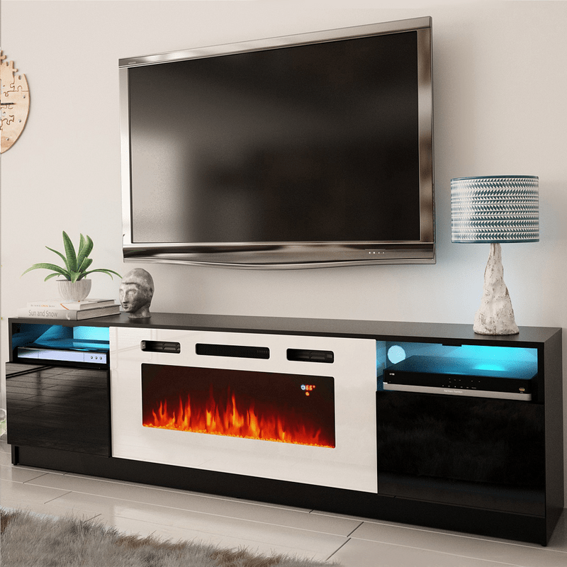 Delaine TV Stand for TVs up to 88" with Electric Fireplace Included