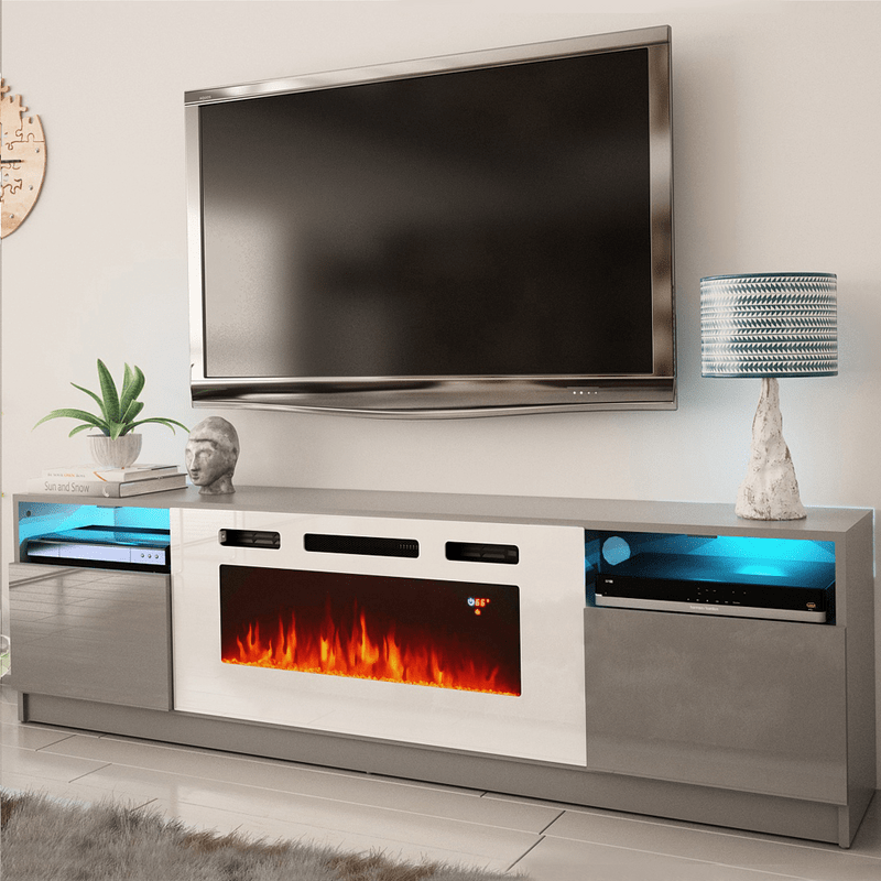 Delaine TV Stand for TVs up to 88" with Electric Fireplace Included