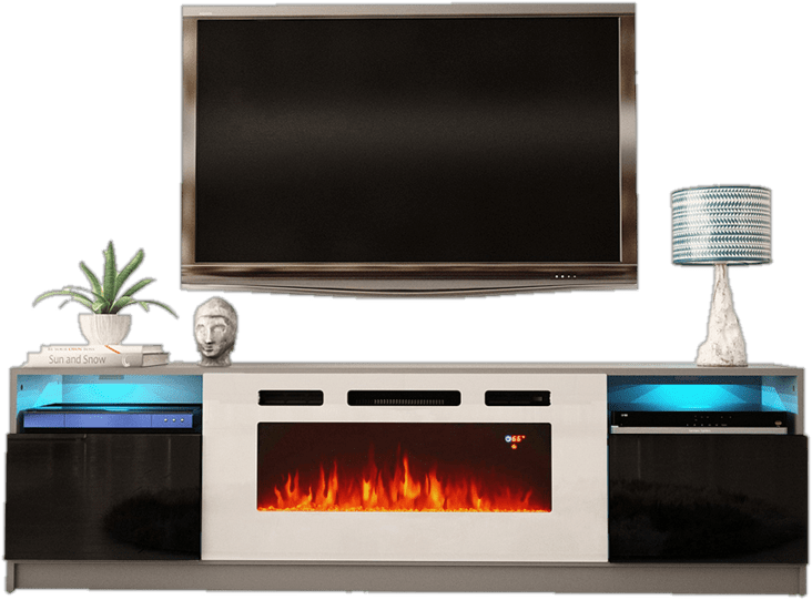 Delaine TV Stand for TVs up to 88" with Electric Fireplace Included