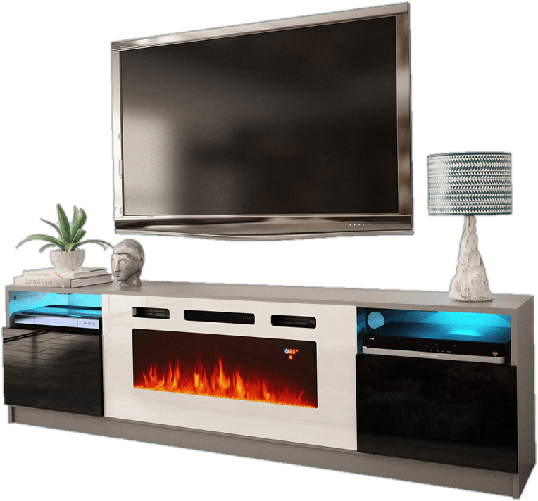 Delaine TV Stand for TVs up to 88" with Electric Fireplace Included