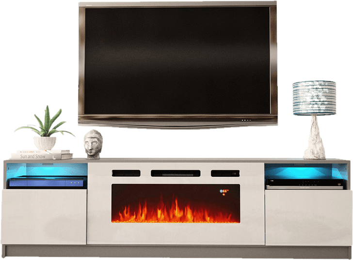 Delaine TV Stand for TVs up to 88" with Electric Fireplace Included