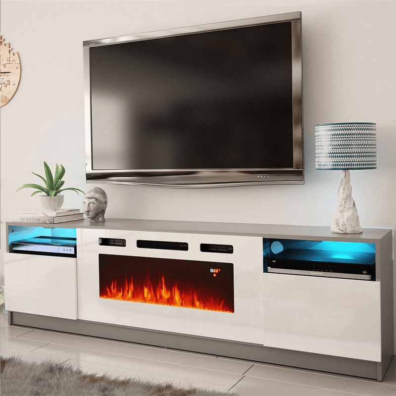 Delaine TV Stand for TVs up to 88" with Electric Fireplace Included