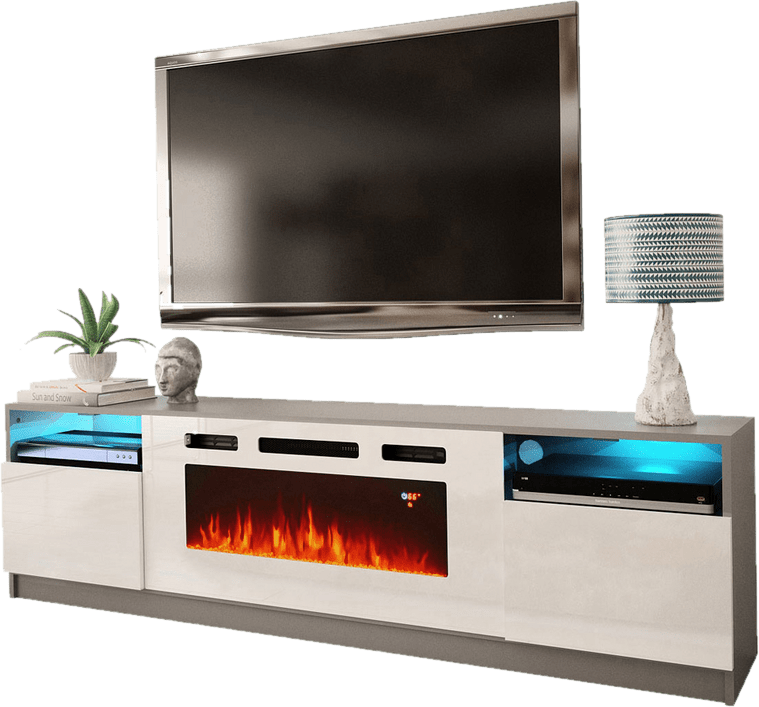 Delaine TV Stand for TVs up to 88" with Electric Fireplace Included