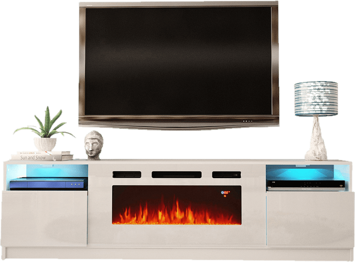 Delaine TV Stand for TVs up to 88" with Electric Fireplace Included