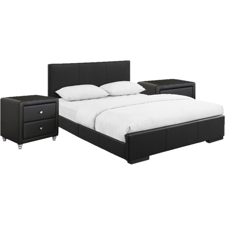 Dumfries Upholstered Platform 3 Piece Bedroom Set - Queen Size