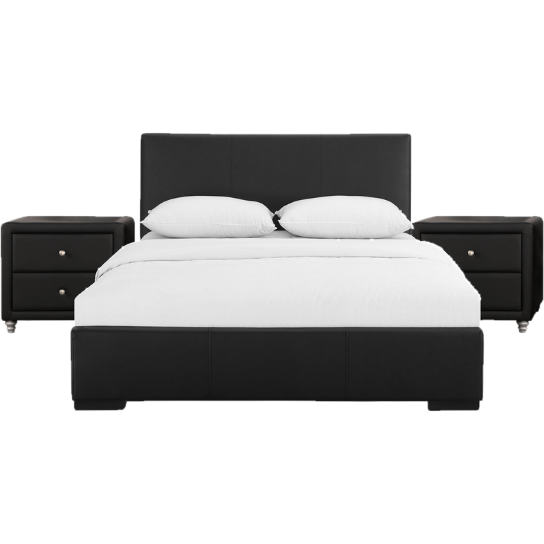 Dumfries Upholstered Platform 3 Piece Bedroom Set - Queen Size