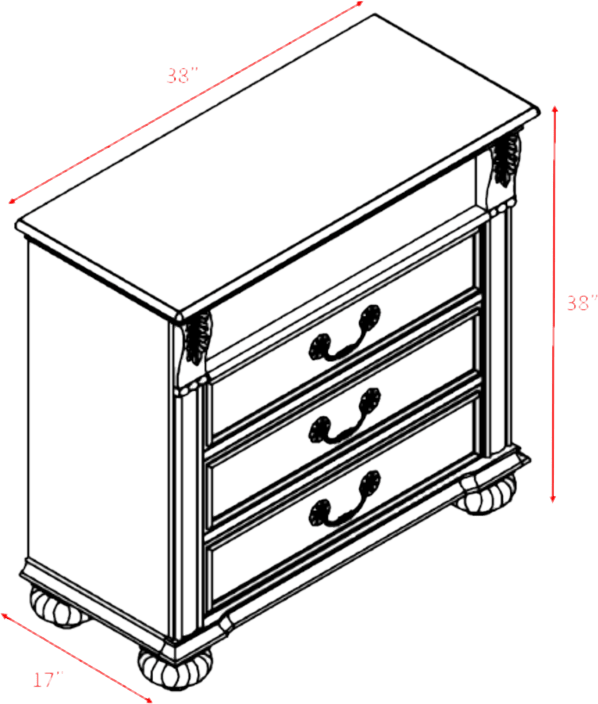 Leigh 3 Drawer 38" W Media Chest