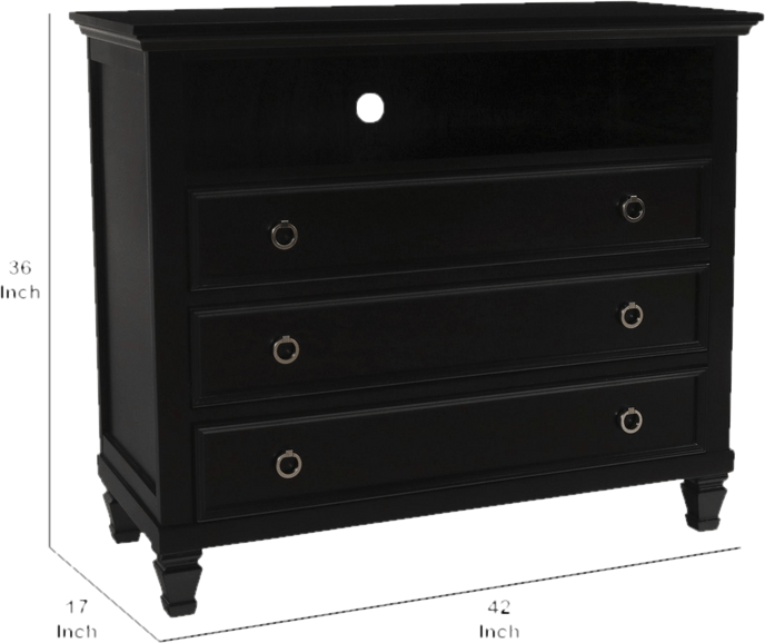 Boothe 3 Drawer 42'' W Solid Wood Dresser