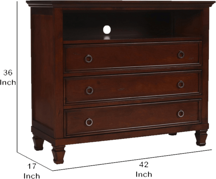 Boothe 3 Drawer 42'' W Solid Wood Dresser