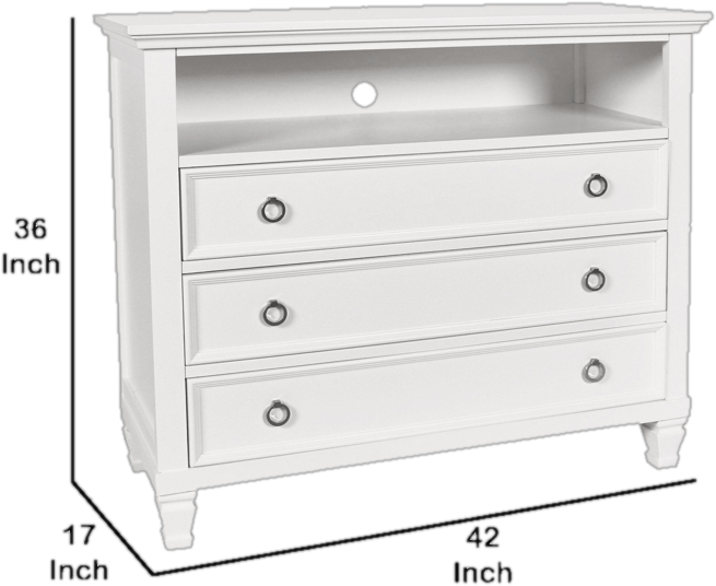 Boothe 3 Drawer 42'' W Solid Wood Dresser