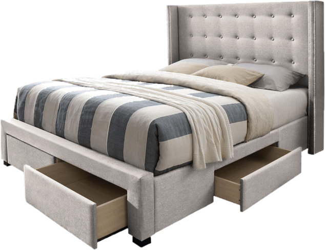 Aadya Tufted Upholstered Storage Standard Bed