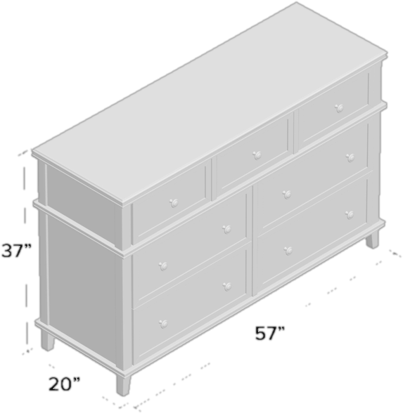 Marc 7 Drawer 57'' W Solid Wood Dresser