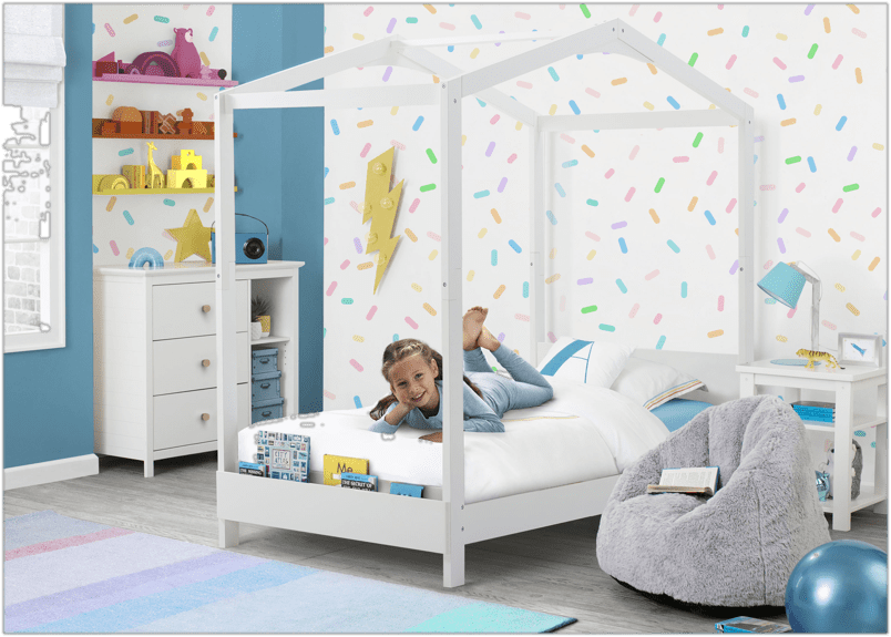 Twin Solid Wood Platform Standard Bed with Shelves by Delta Children