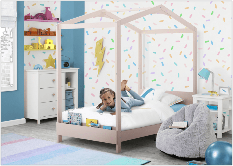 Twin Solid Wood Platform Standard Bed with Shelves by Delta Children