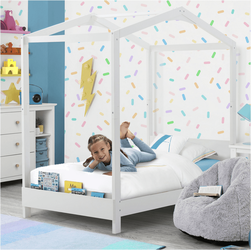 Twin Solid Wood Platform Standard Bed with Shelves by Delta Children