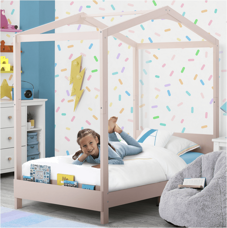 Twin Solid Wood Platform Standard Bed with Shelves by Delta Children