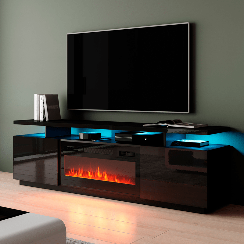 Burkard TV Stand for TVs up to 78" with Fireplace Included