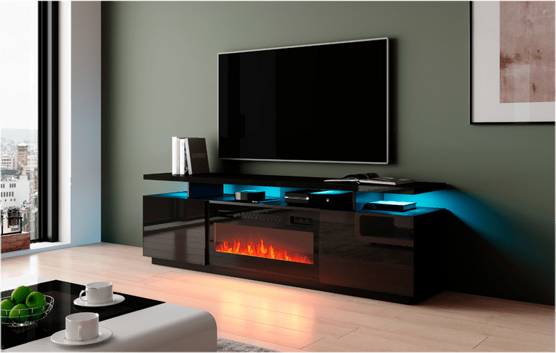 Burkard TV Stand for TVs up to 78" with Fireplace Included