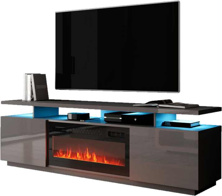 Burkard TV Stand for TVs up to 78" with Fireplace Included